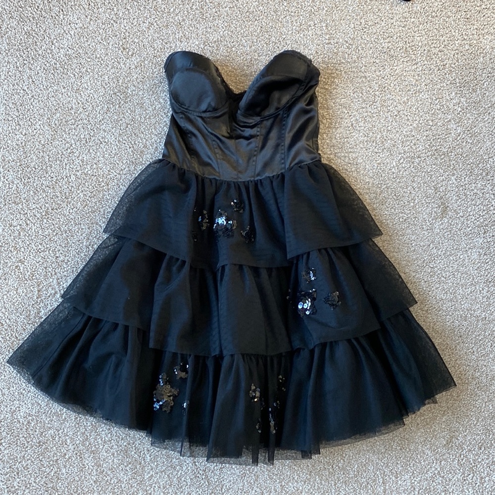 Betsey Johnson Black Strapless Dress